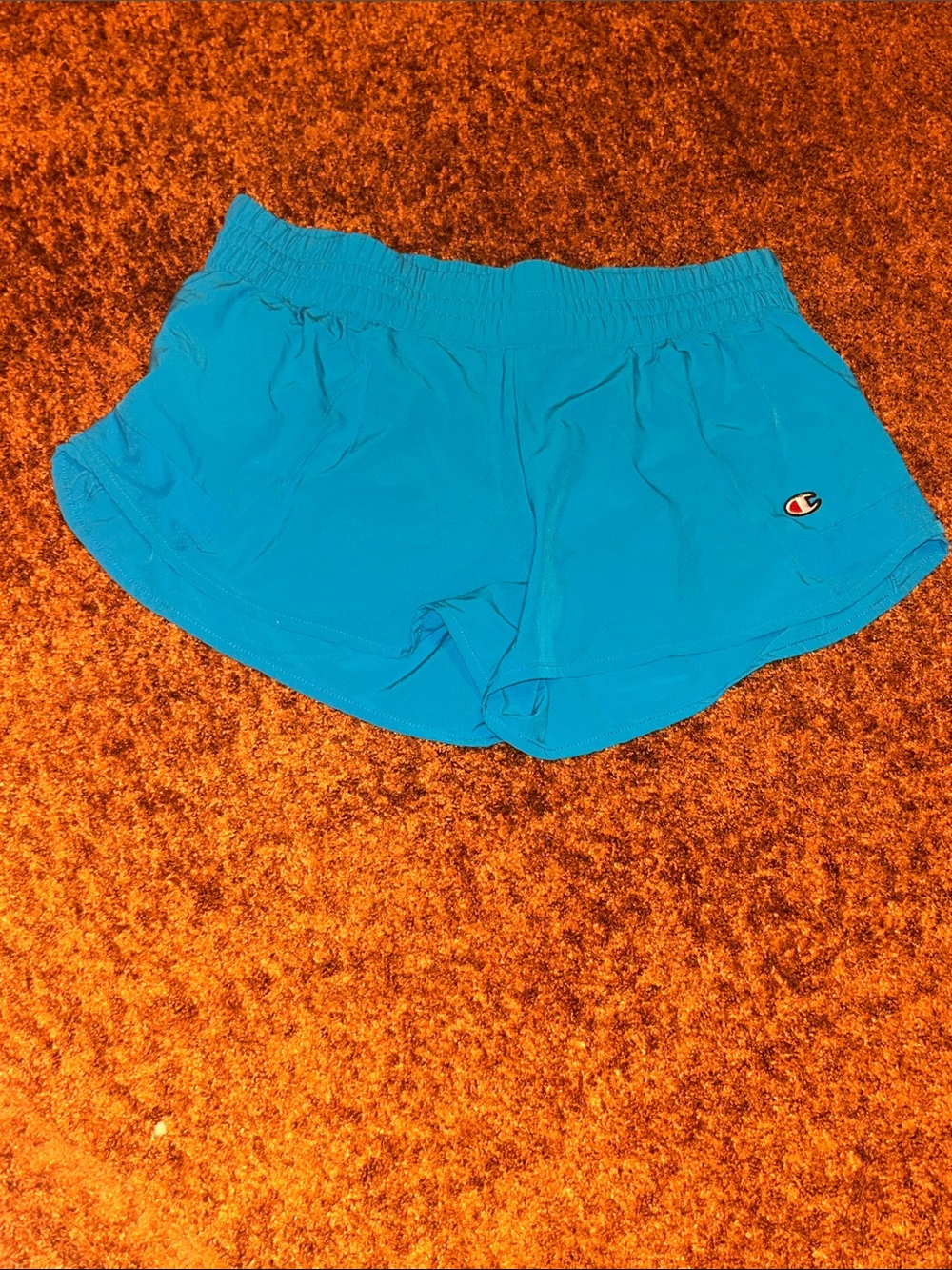 Champion Teal Elastic-Waist Athletic Shorts